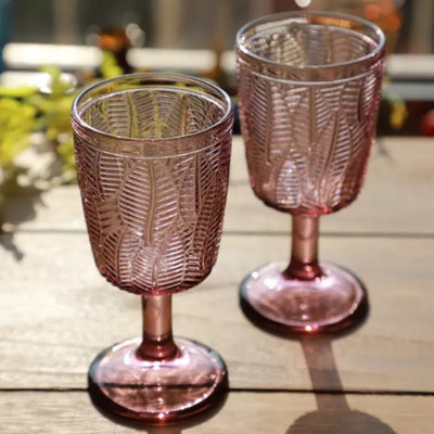 Wine Glass Set of Two Wine Glasses Coral Tree   