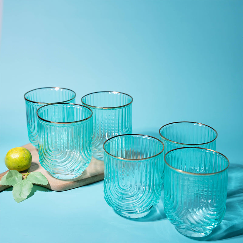 Verdant Gilded Wave Glass