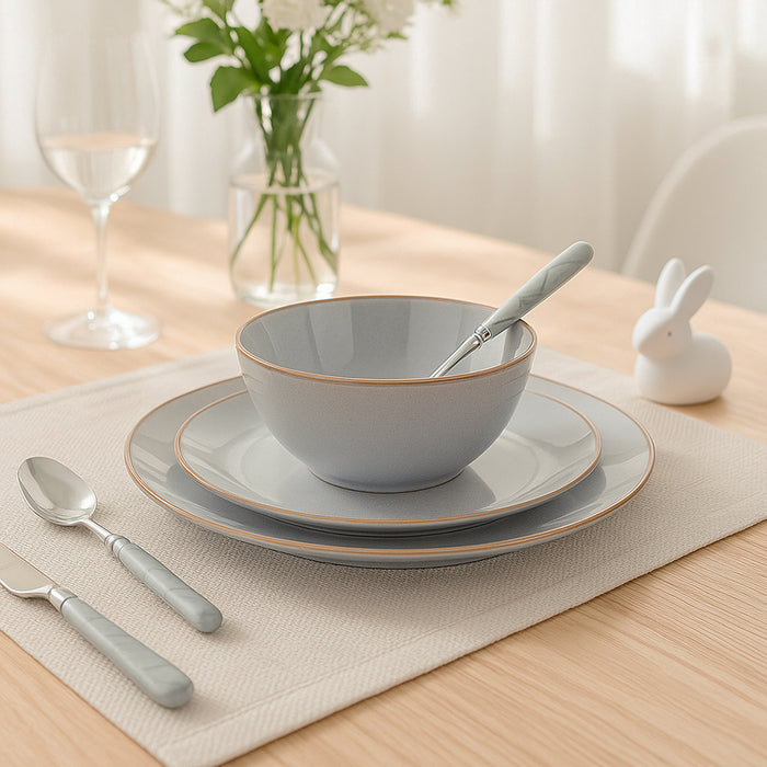 Stoneware Ceramic Plate and Bowls