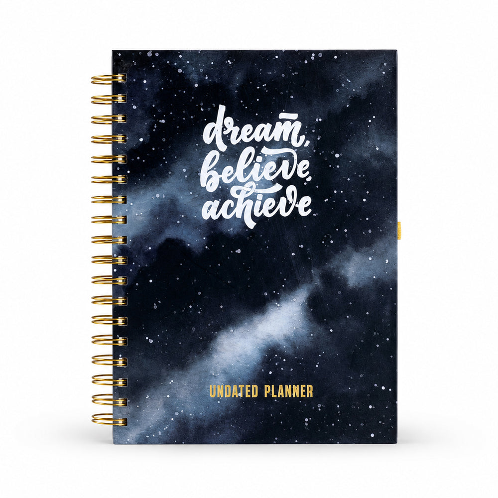 Dream, Believe, Achieve — Undated Planner