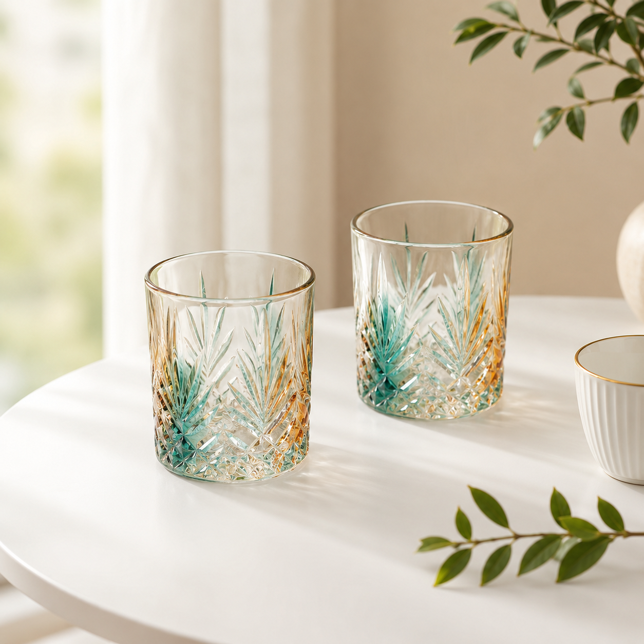 Tropical Radiance Glassware (Set Of 2)