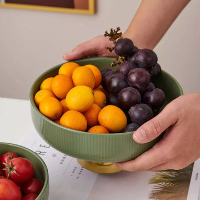 Ceramic Fruit Bowl Basket Coral Tree   