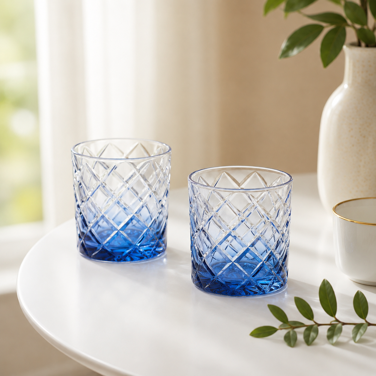 Blue Prism Crystal Glasses (Set Of 2)