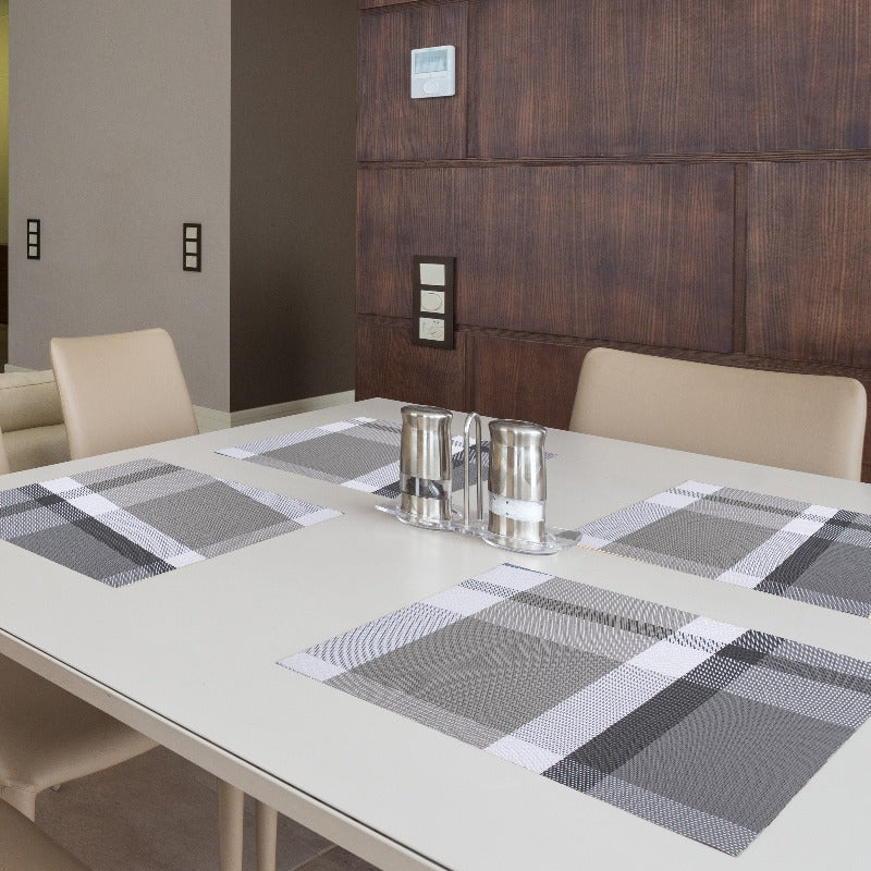 Metal Grey Table Mats Set | 6 Pcs Tablemat The June Shop   