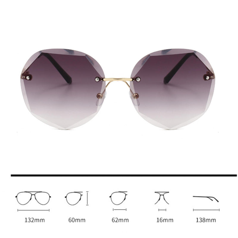 Geometric Midnight Ombre Rimless Sunglass Eyewear June Trading   