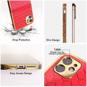 Rose Gold Carved Edge Luxury iPhone 12 Case iPhone 12 & 12 Pro June Trading   