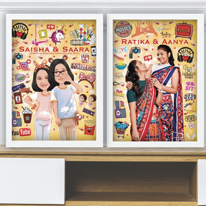 Artwork Frame (Solo/Pair/Couple/Group) Personalized Gifts VJ Impressions   