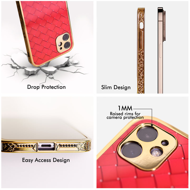 Rose Gold Carved Edge Luxury iPhone 12 Pro Case iPhone 12 & 12 Pro June Trading   