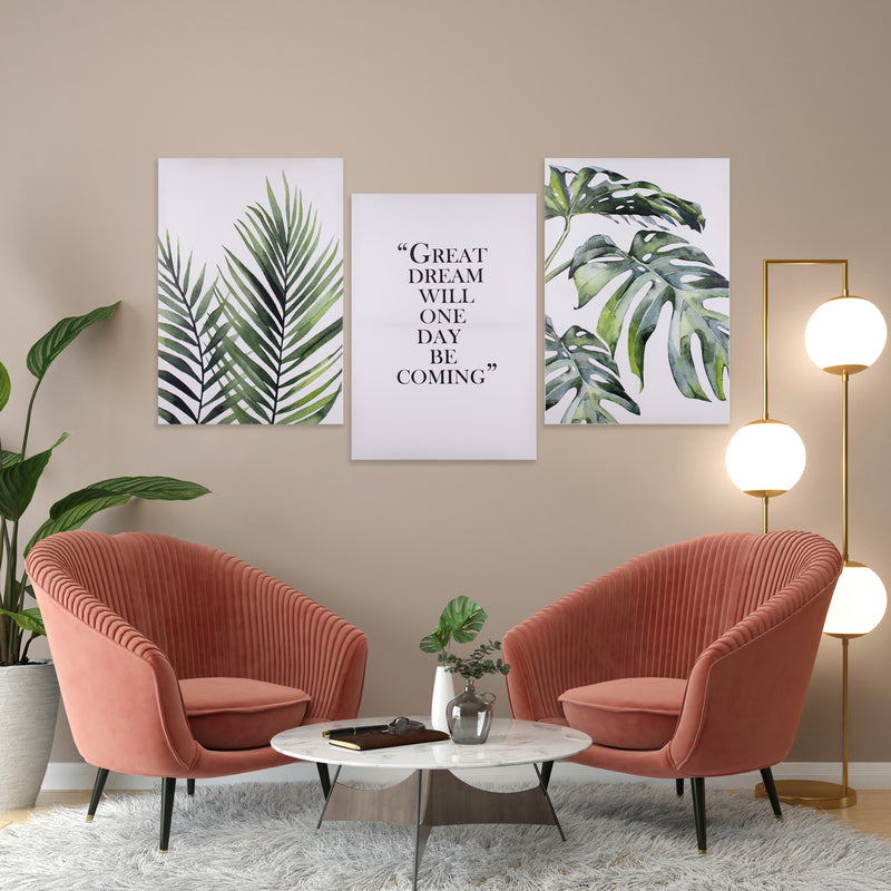 Classy Motivational Tropical Canvas Painting (Set of 3) Canvas Painting June Trading   