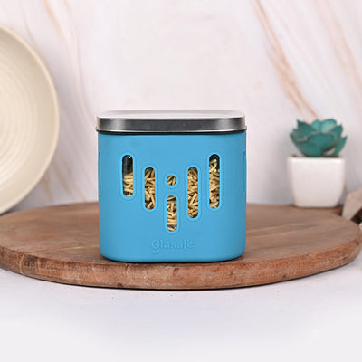 Store 'O' Grip Borosilicate Glass Container with Protective Silicone Sleeve