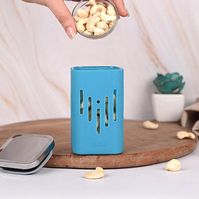 Store 'O' Grip Borosilicate Glass Container with Protective Silicone Sleeve