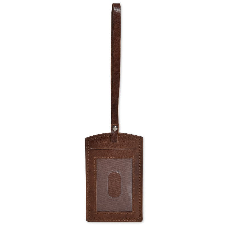 Leather Luggage Tag for Suitcases and Bags, Brown Travel Accessories Portlee   