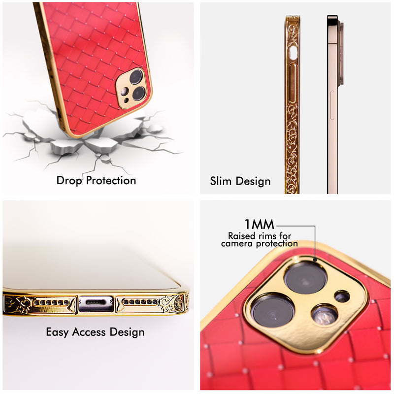 Marble Pattern Rose Gold Edge iPhone 14 Pro Max Case iPhone 14 Pro Max June Trading   