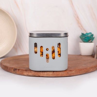 Store 'O' Grip Borosilicate Glass Container with Protective Silicone Sleeve