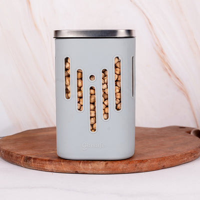 Store 'O' Grip Borosilicate Glass Container with Protective Silicone Sleeve