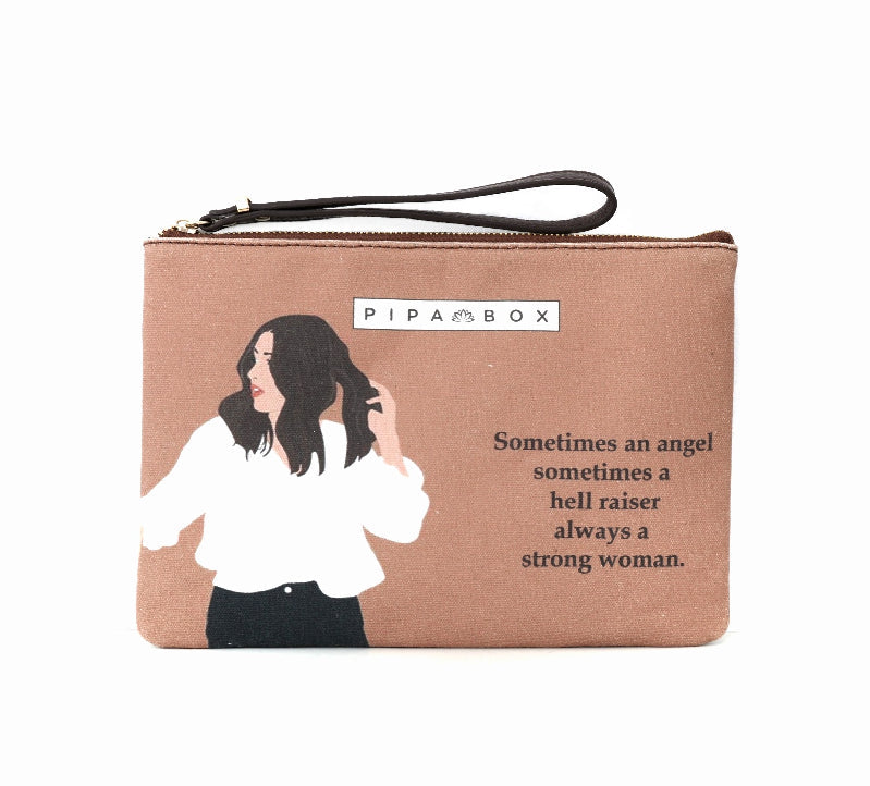 Strong Women-Big Canvas Pouch Pouch Pipa Box   