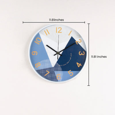 Hues of Blue White-Edge Wall Clock Wall Clocks June Trading   