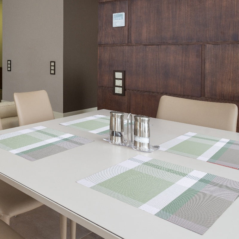 Tea Green Table Mats Set | 6 Pcs Tablemat The June Shop   