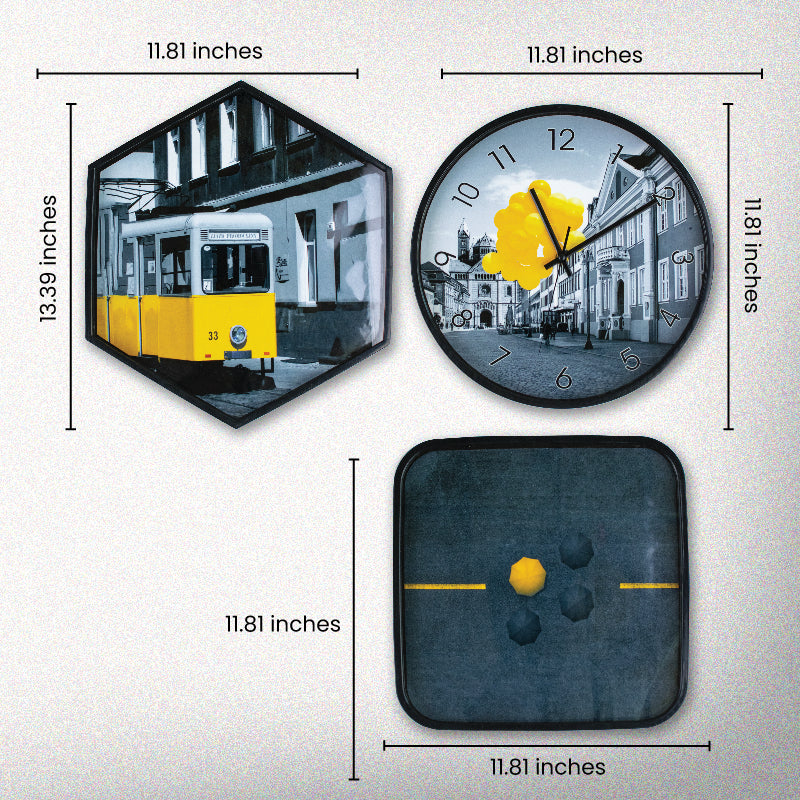Modern Abstract Art Wall Clock & Frame Set | Stylish & Elegent Wall ...