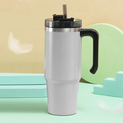 Voyage Heat Insulated Travel Coffee Mug Sippers The June Shop Ivory White  