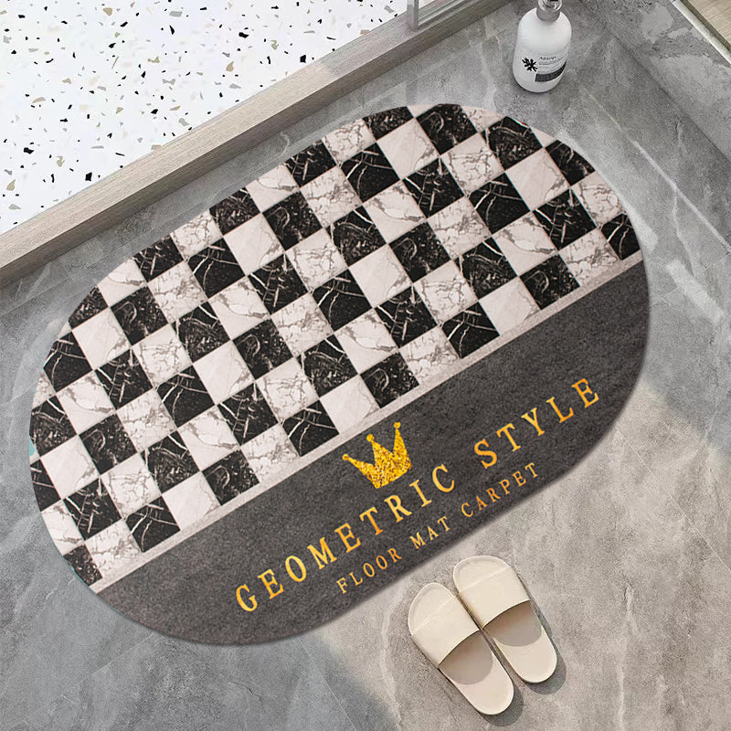 Geometric Style - Super Absorbent Anti Skid Bathroom Floor Mat Bathroom Mats June Trading   