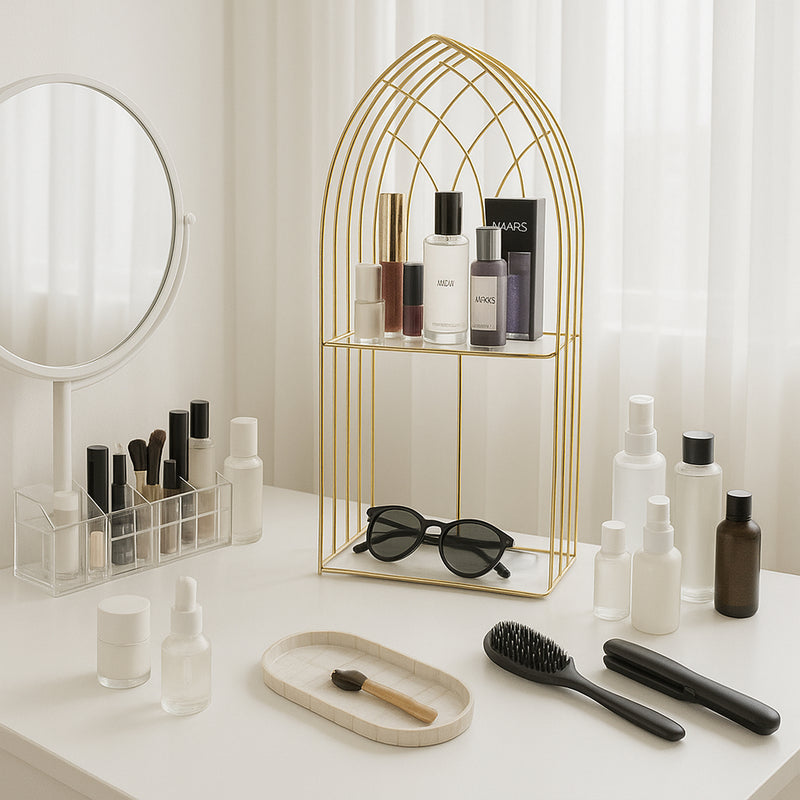Artisanal Golden Storage Display Stand (Multipurpose)