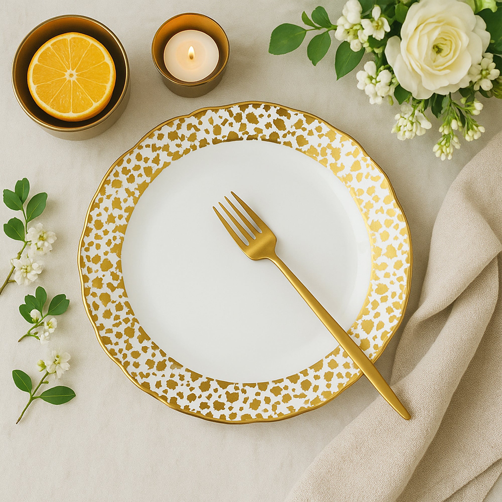 Aurulent Matte Patches Uneven Dinner Plate