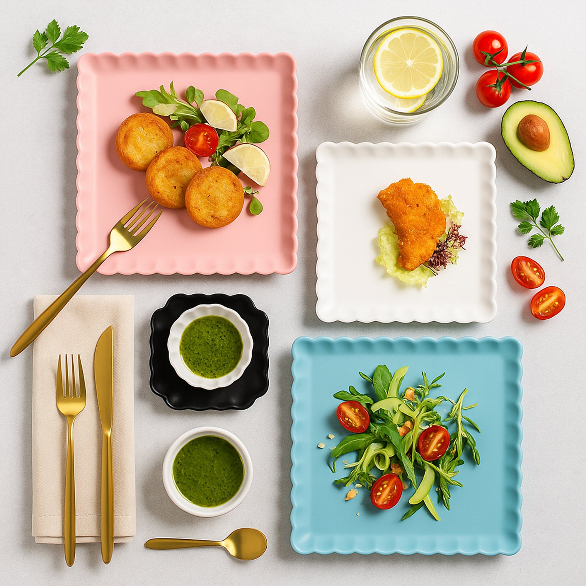 Crinkled Square Serving Plate