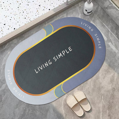 Living Simple Navy - Super Absorbent Anti Skid Bathroom Floor Mat Bathroom Mats June Trading   