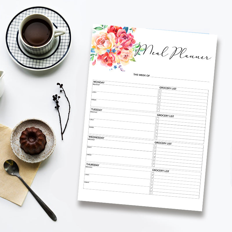 Minimal Floral - Meal Planner Planners June Trading   