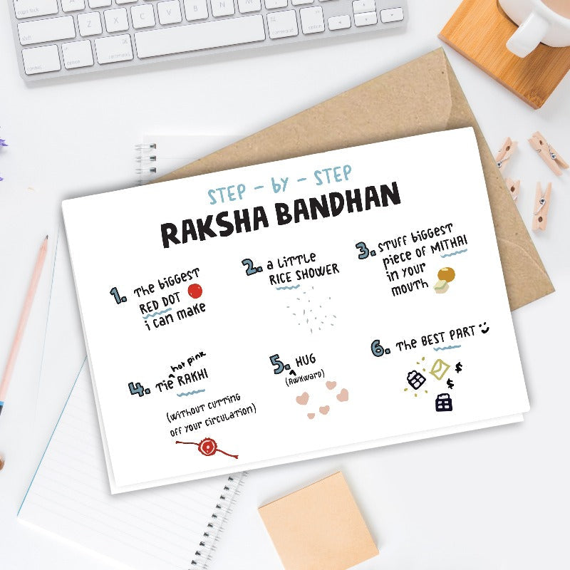 Step - By - Step Rakhi - Greeting Card Greeting Card June Trading   
