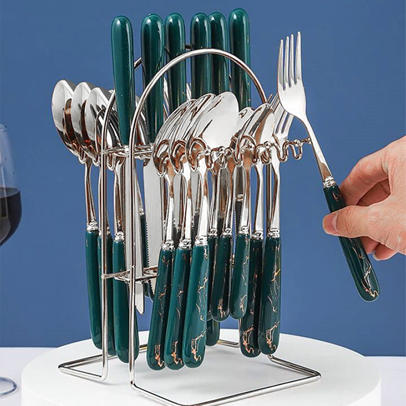 Simply Divine 24 Piece Cutlery Set With Stand Cutlery June Trading   