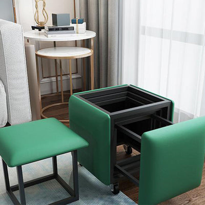 Premium Convertible 1 Coffee Table & 4 Pouf Set (Emerald) Smart Furniture June Trading   