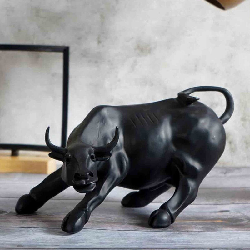 Resin Geometric Bull Sculpture Decor Artifacts The June Shop   