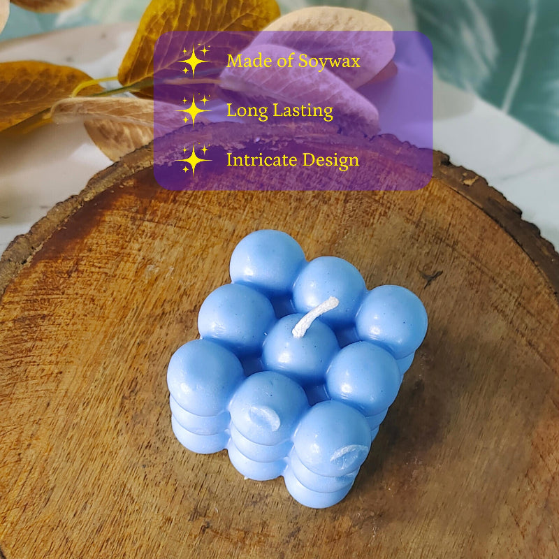 Bubble Soywax Candle Blue Color