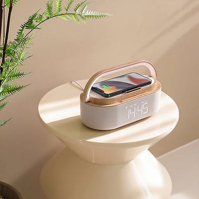 LumoDock Wireless Charging Bluetooth Speaker Smart Clock With Alarm