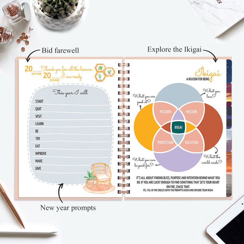 Undated Yearly Planner (2025 Collection) Out Do Me + Ultimate Sticker Book
