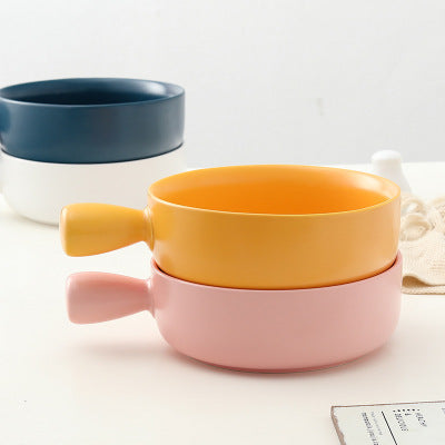 Coloured Ceramic Bowl with Handle Serving Bowls June Trading   