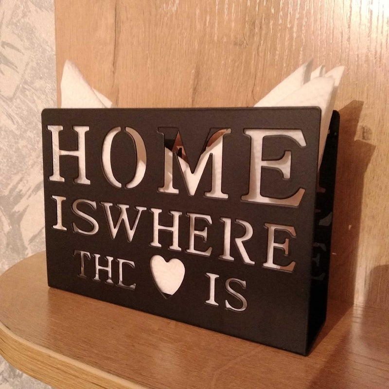 Home Is Where The Heart Is Napkin & Tissue Organizer