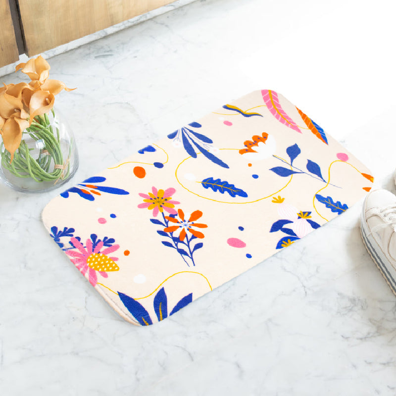Striking Floral Soft Feel Doormat Doormats June Trading   