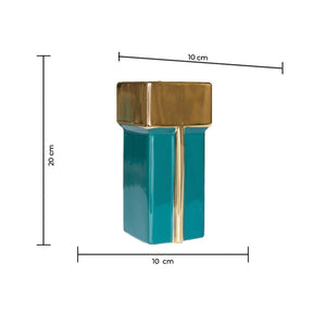 Gold Border Rectangular Ceramic Vase Vases June Trading   