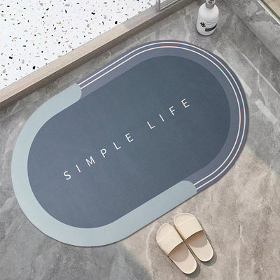 Simple Life Midnight - Super Absorbent Anti Skid Bathroom Floor Mat Bathroom Mats June Trading   