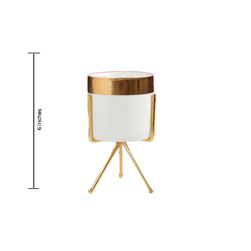 Gold Border Ceramic Vase Vases June Trading   