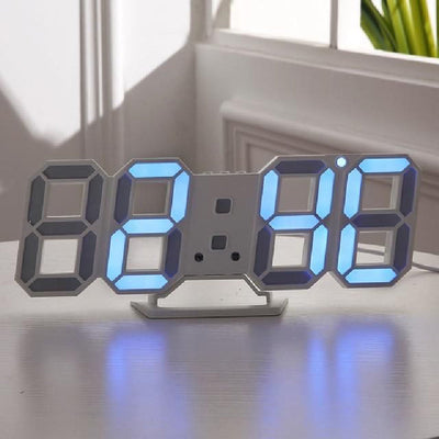 3D White Alarm Clock With Countdown Feature Table Clocks The June Shop Ice Blue  