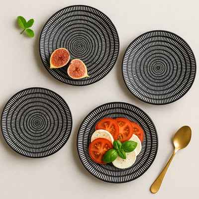 Black & White Textured Starter Plate