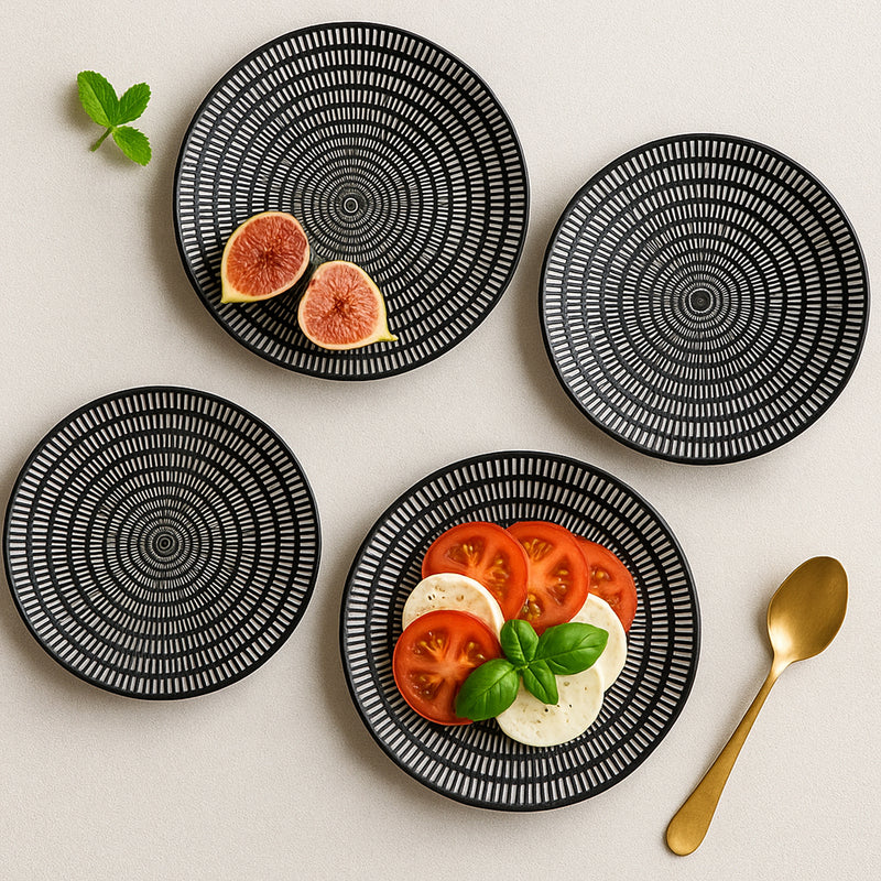 Black & White Textured Starter Plate