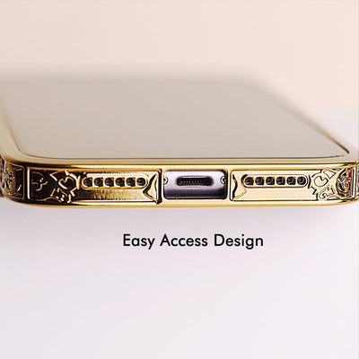 Marble Pattern Rose Gold Edge iPhone 14 Plus Case iPhone 14 Plus June Trading   