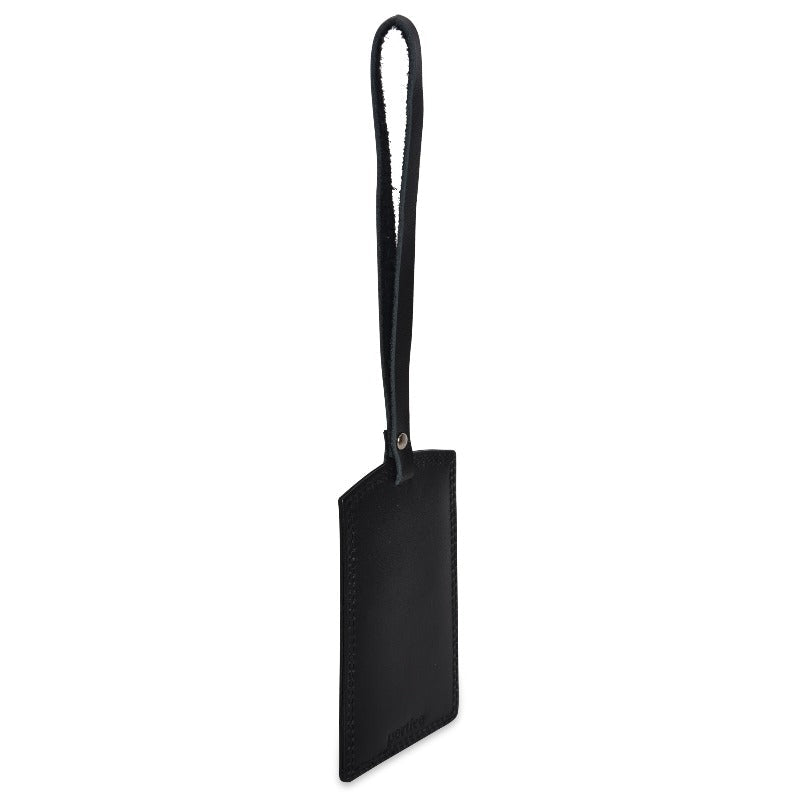 Leather Luggage Tag for Suitcases and Bags, Black Travel Accessories Portlee   