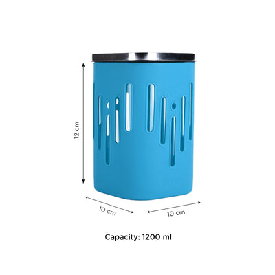 Store 'O' Grip Borosilicate Glass Container with Protective Silicone Sleeve