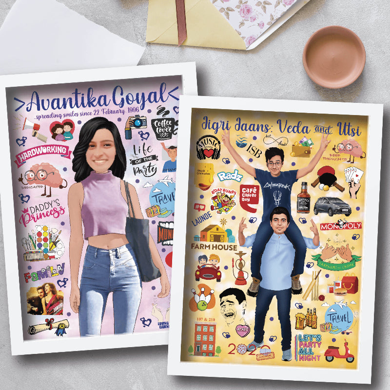 Artwork Frame (Solo/Pair/Couple/Group) Personalized Gifts VJ Impressions   